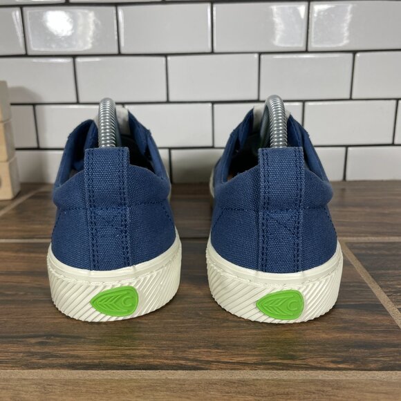Cariuma OCA Low Womens Size 10.5 Shoes Marine Blue Canvas Casual Low Top Sneaker - Picture 6 of 14